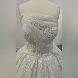 Beautiful wedding ball gown with pearls